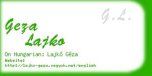 geza lajko business card