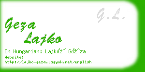 geza lajko business card